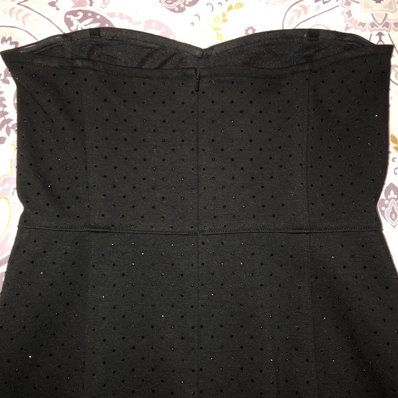 DKNY Black Strapless Cocktail Party Club Dance Mini Dress, Crystal Detail Size 8 - Picture 10 of 16